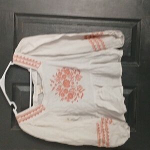 embroidered white flowy shirt